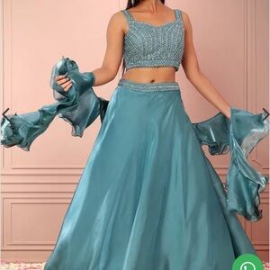 Women’s light teal lehenga